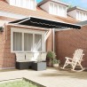 Auvent Rétractable Noir 350 x 250 cm Polyester et Aluminium 515735515735