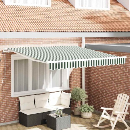 Auvent rétractable électrique Vert et blanc 300 x 250 cm 515740515740