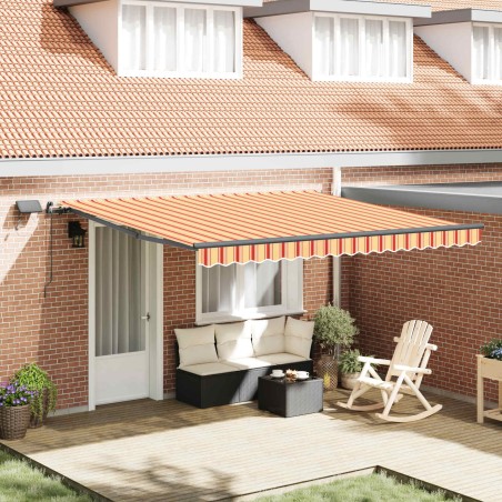 Auvent Rétractable jaune et orange 400 ×300 cm tissu 515751515751