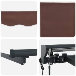 Cadre d'auvent Marron 400 × 300 cm Polyester avec revêtement PU 515753515753