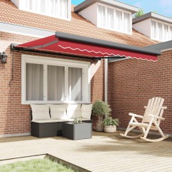 Auvent Rétractable Rouge 300 x 250 cm Tissu et Métal 515760515760