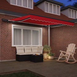 Auvent Rétractable Rouge 300 x 250 cm tissu 515761515761