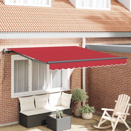 Auvent Rétractable Rouge 300 x 250 cm Tissu et Aluminium 515762515762