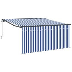 Auvent Rétractable Bleu et Blanc 350 x 250 cm 515763515763