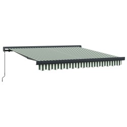 Auvent Rétractable Vert et blanc 300 x 250 cm Tissu et Métal 515767515767