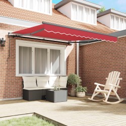 Auvent Rétractable Rouge 300 x 250 cm Polyester et Acier 515772515772
