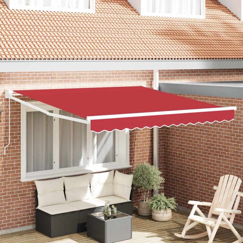 Auvent Rétractable Rouge 300 x 250 cm Polyester et Aluminium 515776515776