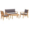 Ensemble de canapé de jardin 4 pcs Marron 120 x 65,5 x 79 cm 515789515789