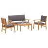Ensemble de canapé de jardin 4 pcs Marron 120 x 65,5 x 79 cm 515789515789
