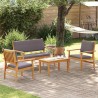 Ensemble de canapé de jardin 4 pcs Marron 120 x 65,5 x 79 cm 515789515789