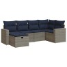 Salon de jardin 6 pcs avec coussins gris résine tressée 515790515790