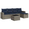 Salon de jardin 6 pcs avec coussins gris résine tressée 515791515791