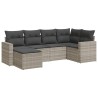 Salon de jardin 6 pcs avec coussins gris clair résine tressée 515794515794