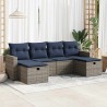 Salon de jardin 6 pcs avec coussins gris résine tressée 515796515796