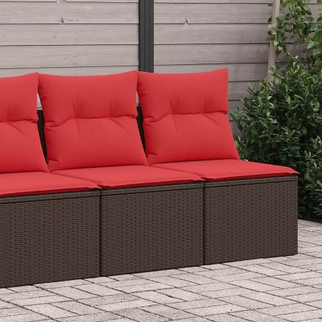 Salon de jardin avec coussins 2pcs marron résine tressée acacia 515818515818