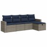 Salon de jardin 5 pcs avec coussins gris résine tressée 515826515826
