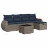Salon de jardin 6 pcs avec coussins gris résine tressée 515830515830