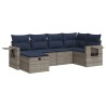 Salon de jardin 6 pcs avec coussins gris résine tressée 515836515836