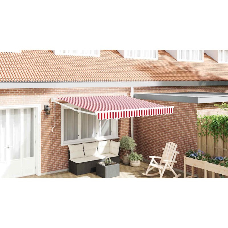 Auvent Rétractable Rouge et Blanc 350 x 250 cm 515847515847