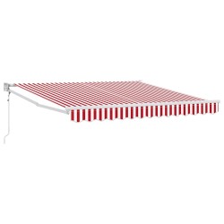 Auvent Rétractable Rouge et Blanc 350 x 250 cm 515847515847