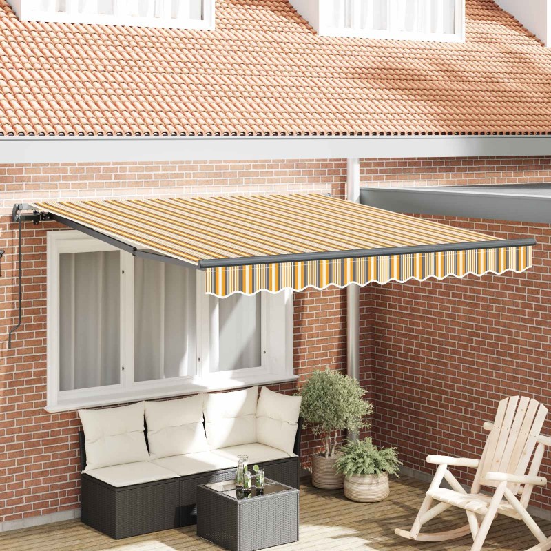 Auvent Rétractable Multicolore 350 x 250 cm Polyester et Acier 515848515848
