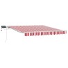 Auvent Rétractable Rouge et Blanc 350 x 250 cm Tissu et acier 515872515872