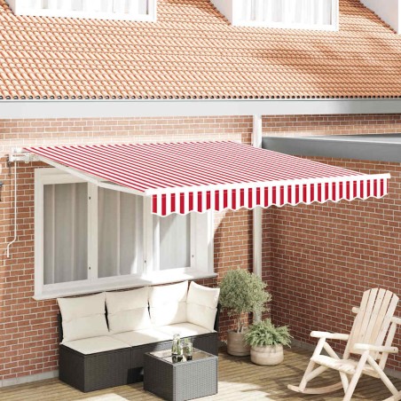 Auvent rétractable électrique Rouge et Blanc 350 x 250 cm 515873515873