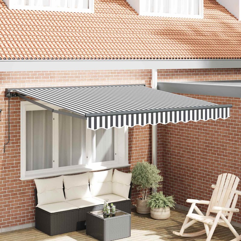 Cadre d'auvent Anthracite et blanc 350 x 250 cm 515885515885