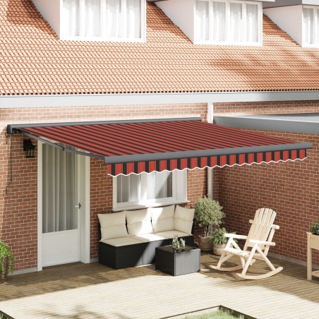 Auvent Rétractable Rouge et Noir 350 x 250 cm tissu 515891515891