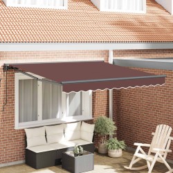 Cadre d'auvent Marron 350 x 250 cm Polyester avec revêtement PU 515893515893