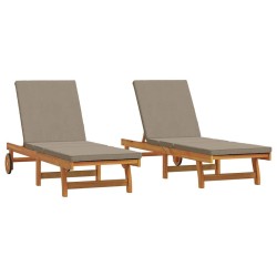 Transat 2-personne 2 pcs Marron Bois d'Acacia Massif 515894515894