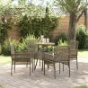 Ensemble de salle à manger pour jardin 5 pcs Gris polyrotin 515896515896