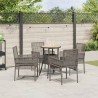 Ensemble de salle à manger pour jardin 5 pcs Gris polyrotin 515896515896