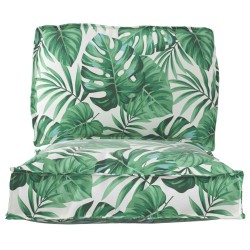 Set de coussins de palette Floral 2 pcs Motif Feuille Verte 515903515903