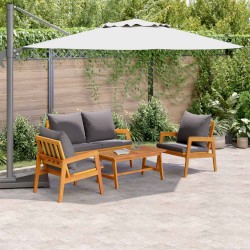 Ensemble bistrot avec coussin 4 pcs Marron Bois d'Acacia Massif 515913515913