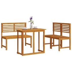 Ensemble bistro de jardin 3 pcs Marron Bois d'Acacia Massif 515922515922