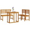 Ensemble bistro de jardin 3 pcs Marron Bois d'Acacia Massif 515922515922