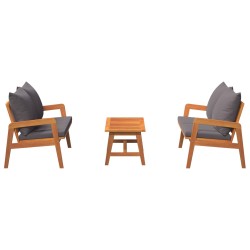 Ensemble bistrot avec coussin 3 pcs Marron Bois d'Acacia Massif 515923515923