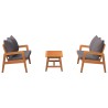 Ensemble bistrot avec coussin 3 pcs Marron Bois d'Acacia Massif 515923515923