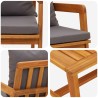 Ensemble bistrot avec coussin 3 pcs Marron Bois d'Acacia Massif 515923515923