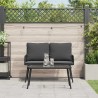 Ensemble de salle à manger pour jardin 2 pcs Noir polyrotin 515924515924