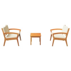 Ensemble bistrot avec coussin 3 pcs Marron Polyester 515925515925