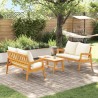 Ensemble bistrot avec coussin 3 pcs Marron Bois d'Acacia Massif 515926515926