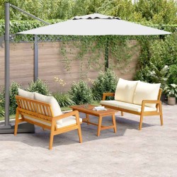 Ensemble bistrot avec coussin 3 pcs Marron Bois d'Acacia Massif 515926515926