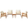 Ensemble bistrot avec coussin 5 pcs Marron Bois d'Acacia Massif 515927515927