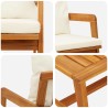 Ensemble bistrot avec coussin 5 pcs Marron Bois d'Acacia Massif 515927515927