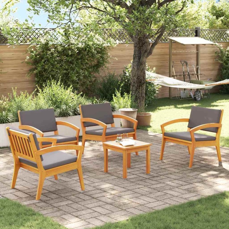 Ensemble bistrot avec coussin 5 pcs Marron Polyester 515928515928