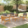Ensemble bistrot avec coussin 5 pcs Marron Polyester 515928515928