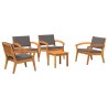 Ensemble bistrot avec coussin 5 pcs Marron Polyester 515928515928