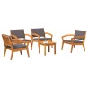 Ensemble bistrot avec coussin 5 pcs Marron Polyester 515928515928